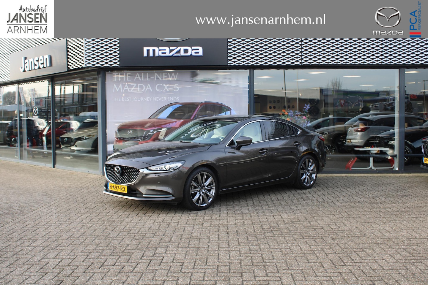 Mazda 6 - 2.5 SkyActiv-G 194 Luxury , Automaat, Trekhaak, Schuifdak, Wit Leder, Stoel/Stuurverwarmin - AutoWereld.nl