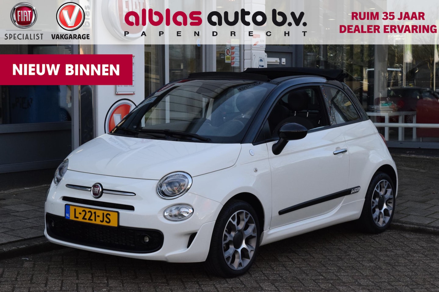 Fiat 500 C - 1.0 Hybrid Hey Google|Sport|Beats|Carplay - AutoWereld.nl