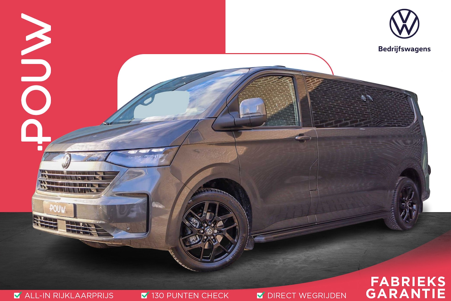 Volkswagen Transporter - 2.0 TDI Dubbele Cabine 150pk AUT L2H1 Style | 19" Velgen | Trekhaak | Adaptive Cruise - AutoWereld.nl