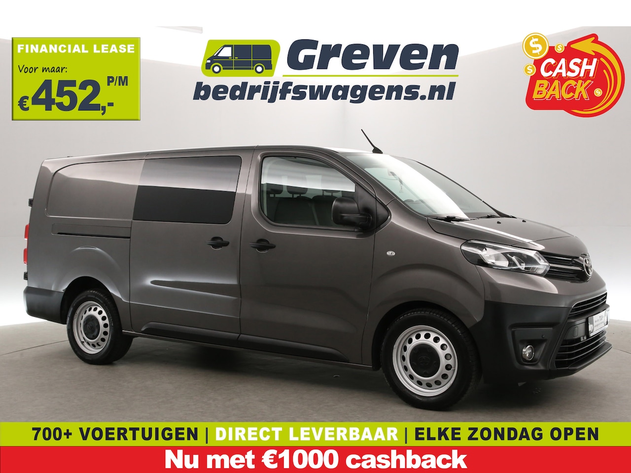Toyota ProAce - 2.0 D-4D L3H1 | Euro6 | 145PK | DC | 6-Zits | Airco | Camera | Carplay | Trekh. | Cruise | - AutoWereld.nl