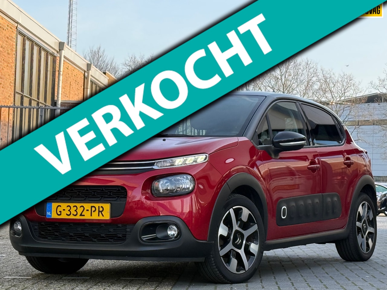 Citroën C3 - 1.2 PureTech S&S Shine 110pk Automaat - Rouge Rubi/Noir - Carplay/Nav/Cruise/Clima - AutoWereld.nl