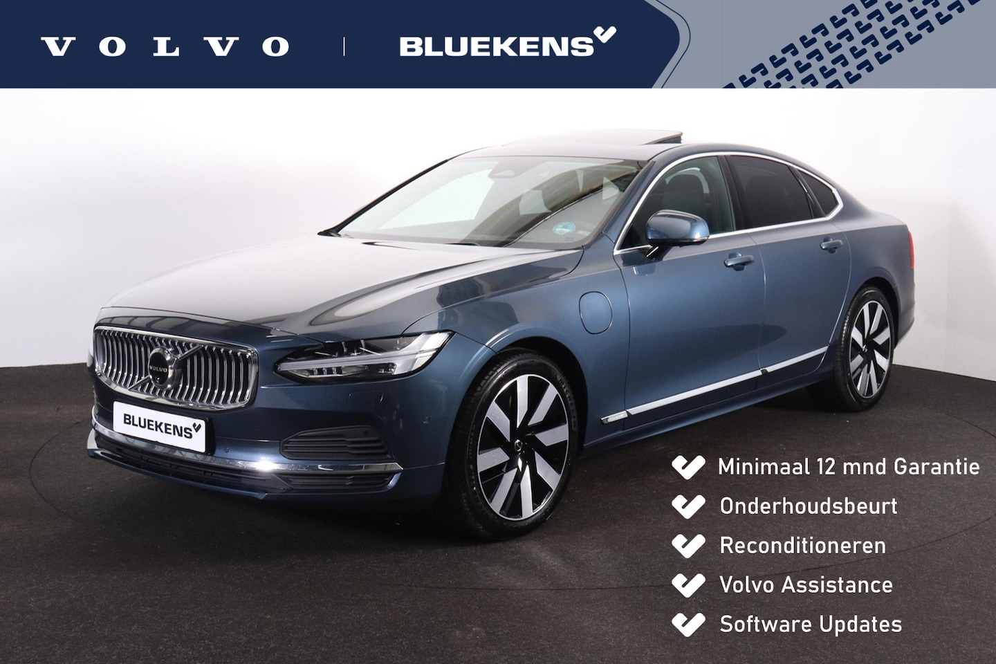Volvo S90 - T8 AWD Ultimate Dark - Schuif/kanteldak - IntelliSafe Assist & Surround - 360º Camera - Bo - AutoWereld.nl