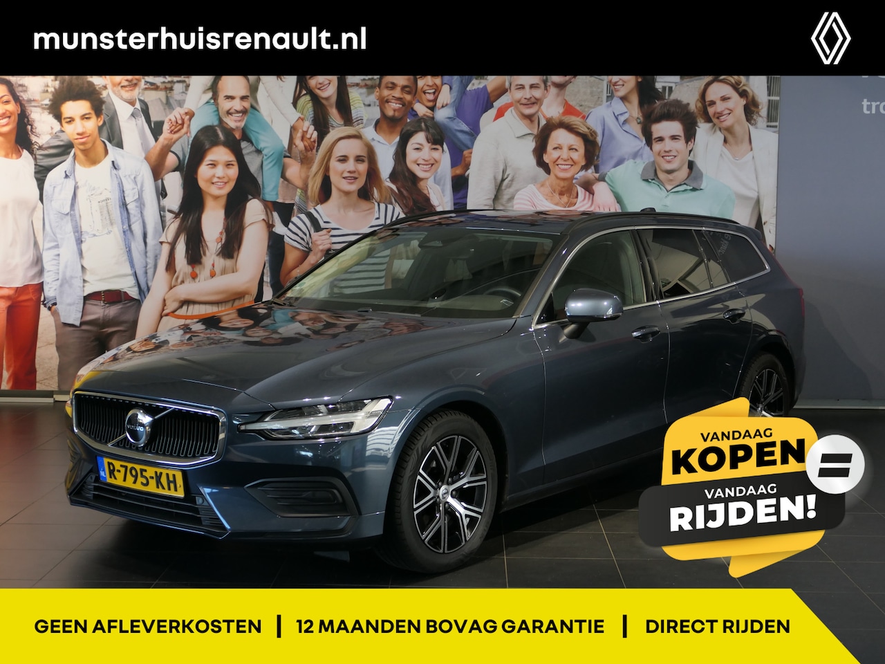 Volvo V60 - 2.0 B3 Core - Occasion Lease vanaf €664 p/m - Verwarmde voorruit / (achter)stoelen & stuur - AutoWereld.nl