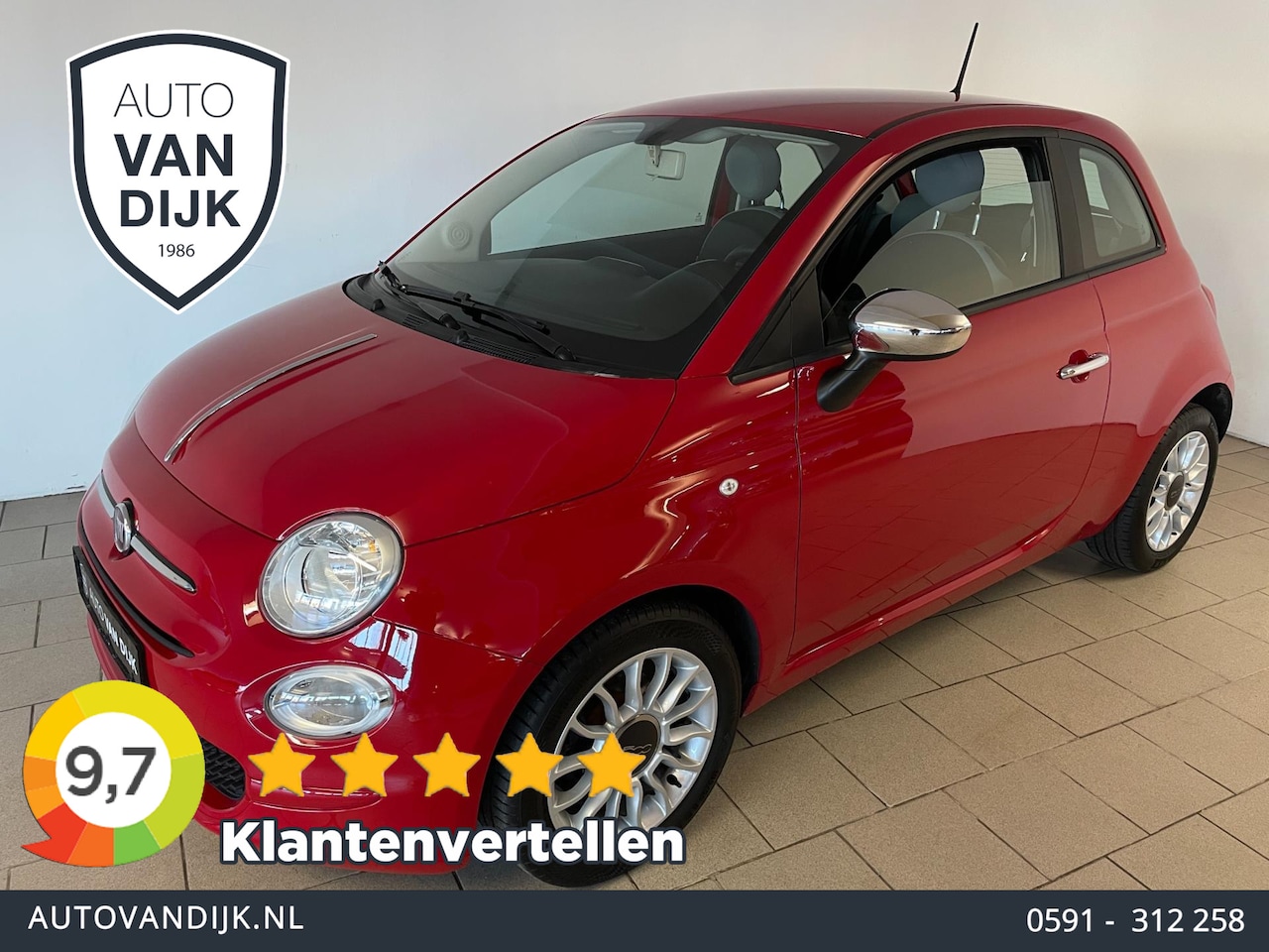 Fiat 500 - 1.0 TwinAir PopStar AIRCO ELEK RAMEN CHROOM SPIEGELS CENT VERG VELGEN LAGE KM STAND ZEER N - AutoWereld.nl