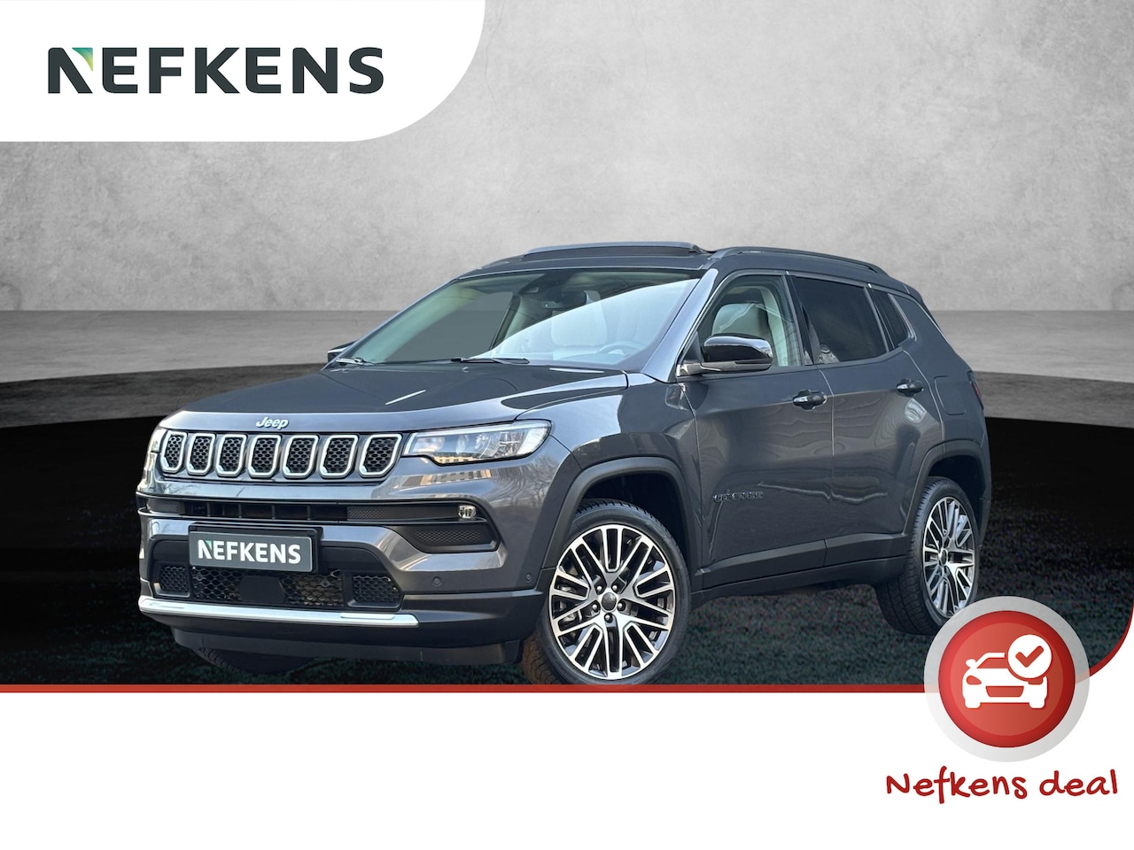 Jeep Compass - 4XE 190pk Limited Lease Edition Automaat | Plug-in Hybrid | 1ste eigenaar | Leer | Panoram - AutoWereld.nl