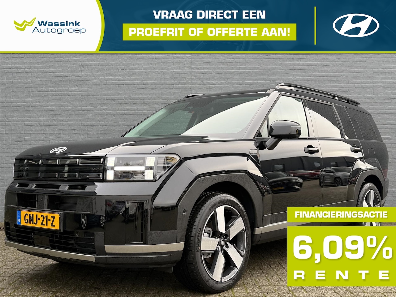 Hyundai Santa Fe - New 1.6 T-GDi PHEV 252pk Aut 4WD 7pl Premium | Adaptive Cruise Control | Lederen Bekleding - AutoWereld.nl
