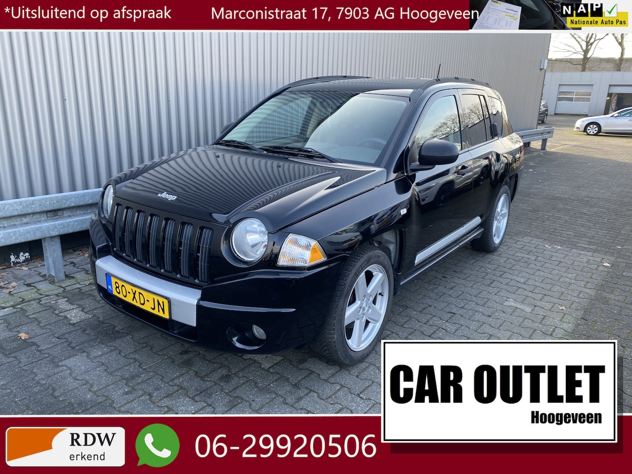 Jeep Compass - 2.4 Limited Leer, A/C, Stoelvw, CC, PDC, LM, Trekh, nw. APK – Inruil Mogelijk – - AutoWereld.nl