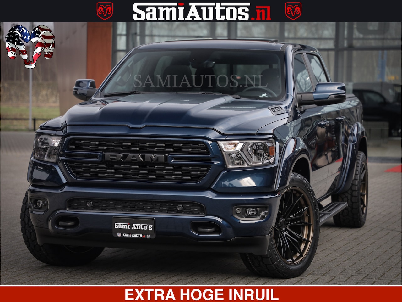 Dodge Ram Pick Up - SPORT | 5.7 V8 4x4 HEMI | PANORAMA DAK | GROOTSCHEM 12 INCH | LPG | Diamond Black Pearl | - AutoWereld.nl