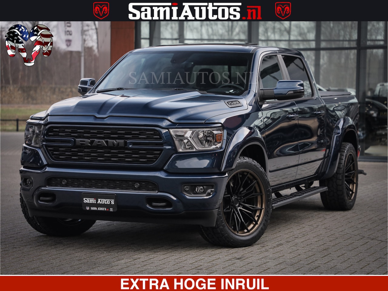 Dodge Ram Pick Up - SPORT | 5.7 V8 4x4 HEMI | PANORAMA DAK | GROOTSCHEM 12 INCH | LPG | Diamond Black Pearl | - AutoWereld.nl