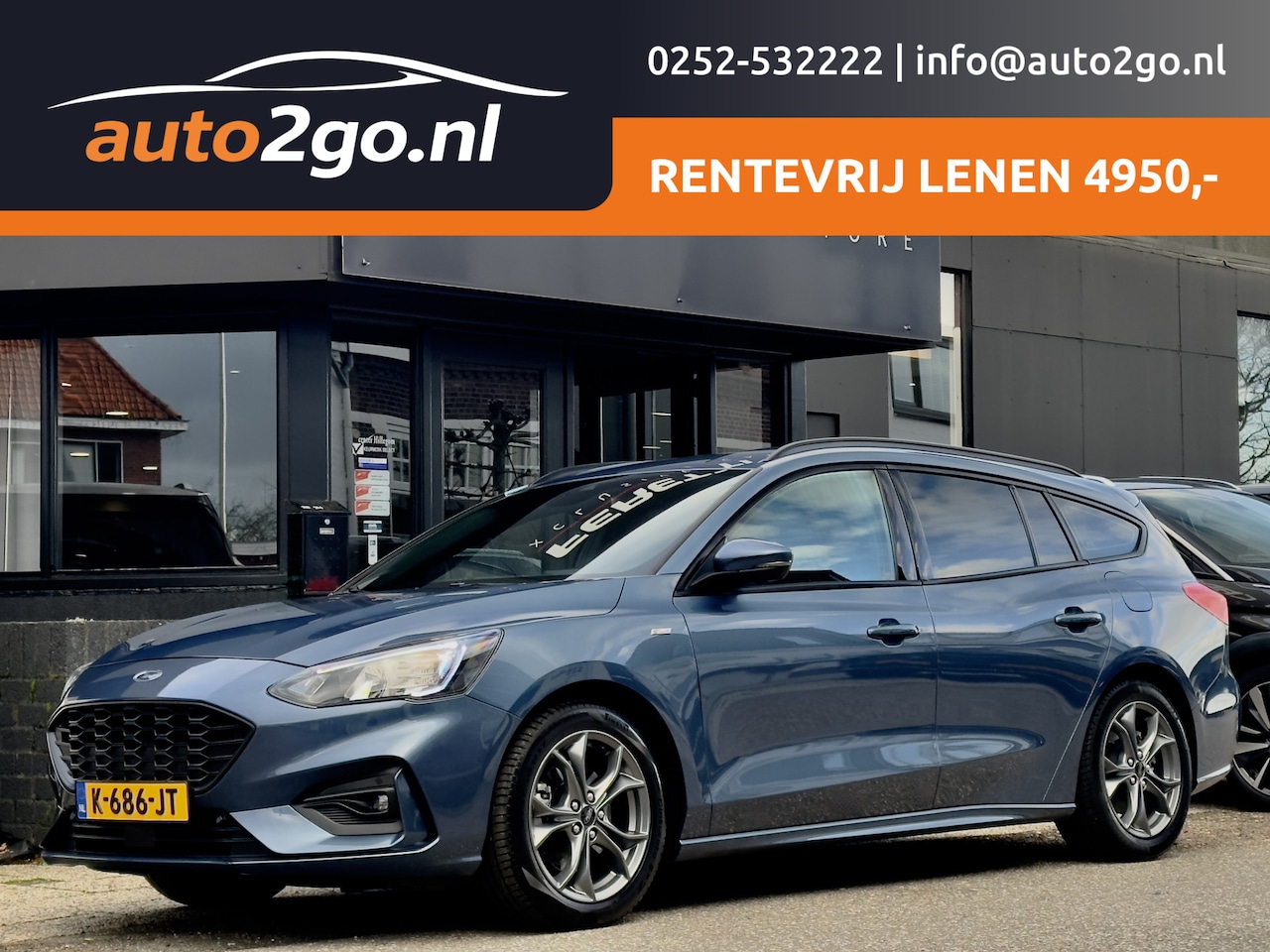 Ford Focus Wagon - 1.0 EcoBoost HYBRIDE ST-LINE. NAVI AIRCO SPORT-INT APPLE-CARPLAY LED LMV PDC - AutoWereld.nl