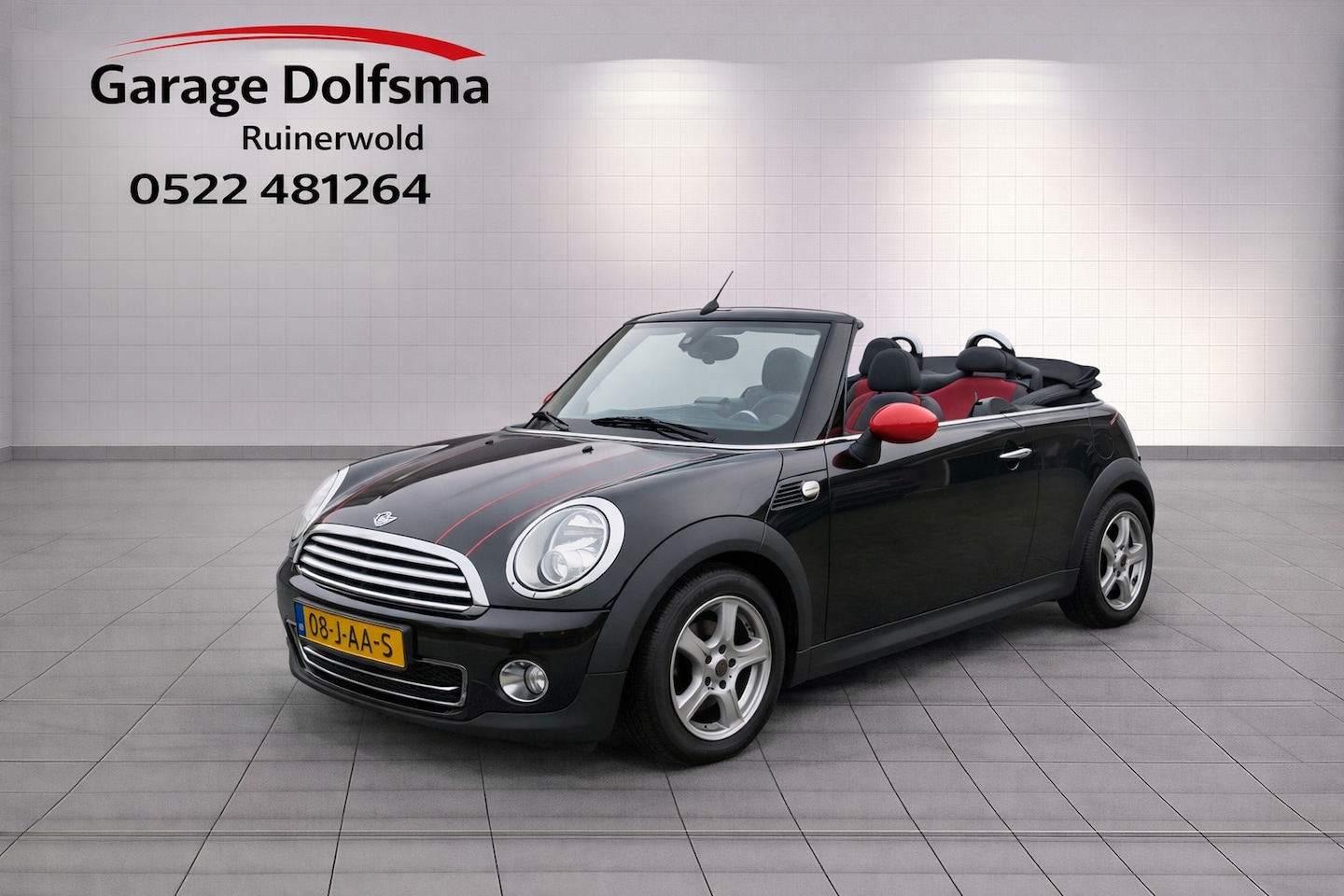 MINI Cabrio - Mini 1.6 Cooper-1/2 leer- JET BLACK-Stoelverwarming- - AutoWereld.nl