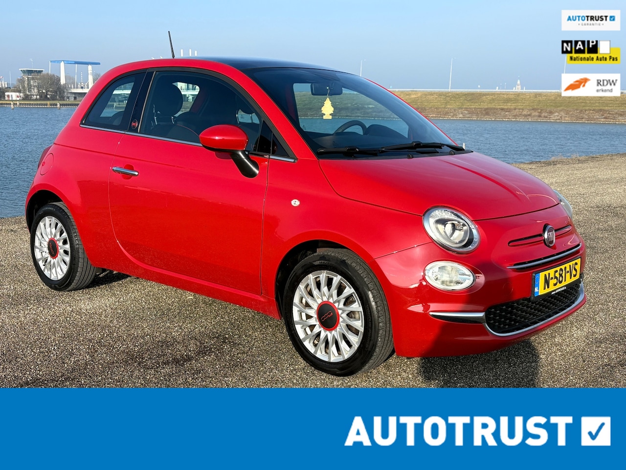 Fiat 500 - 1.0 Hybrid RED/Clima/Navi/Led/Panorama dak/Zeer nette NL - AutoWereld.nl