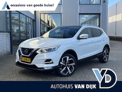 Nissan Qashqai - 1.2 Tekna | NL Auto/2e Eig./Voll.Historie/Navi/Pano/Clima/Cruise/19"/Trekhaak