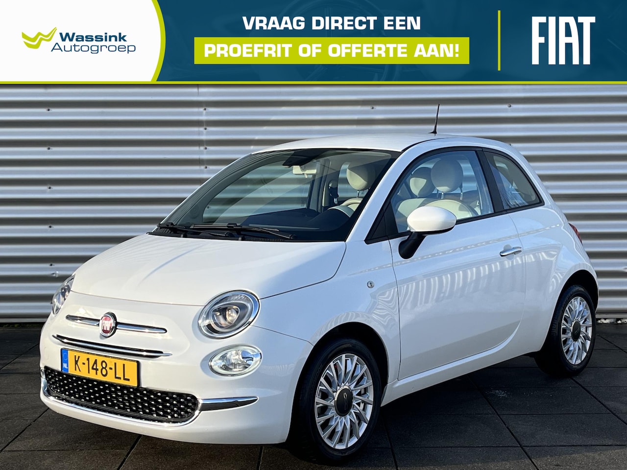 Fiat 500 - 1.0 Hybrid Lounge | Cruise Control | Navigatie | Parkeersensoren | Apple Carplay/Android A - AutoWereld.nl