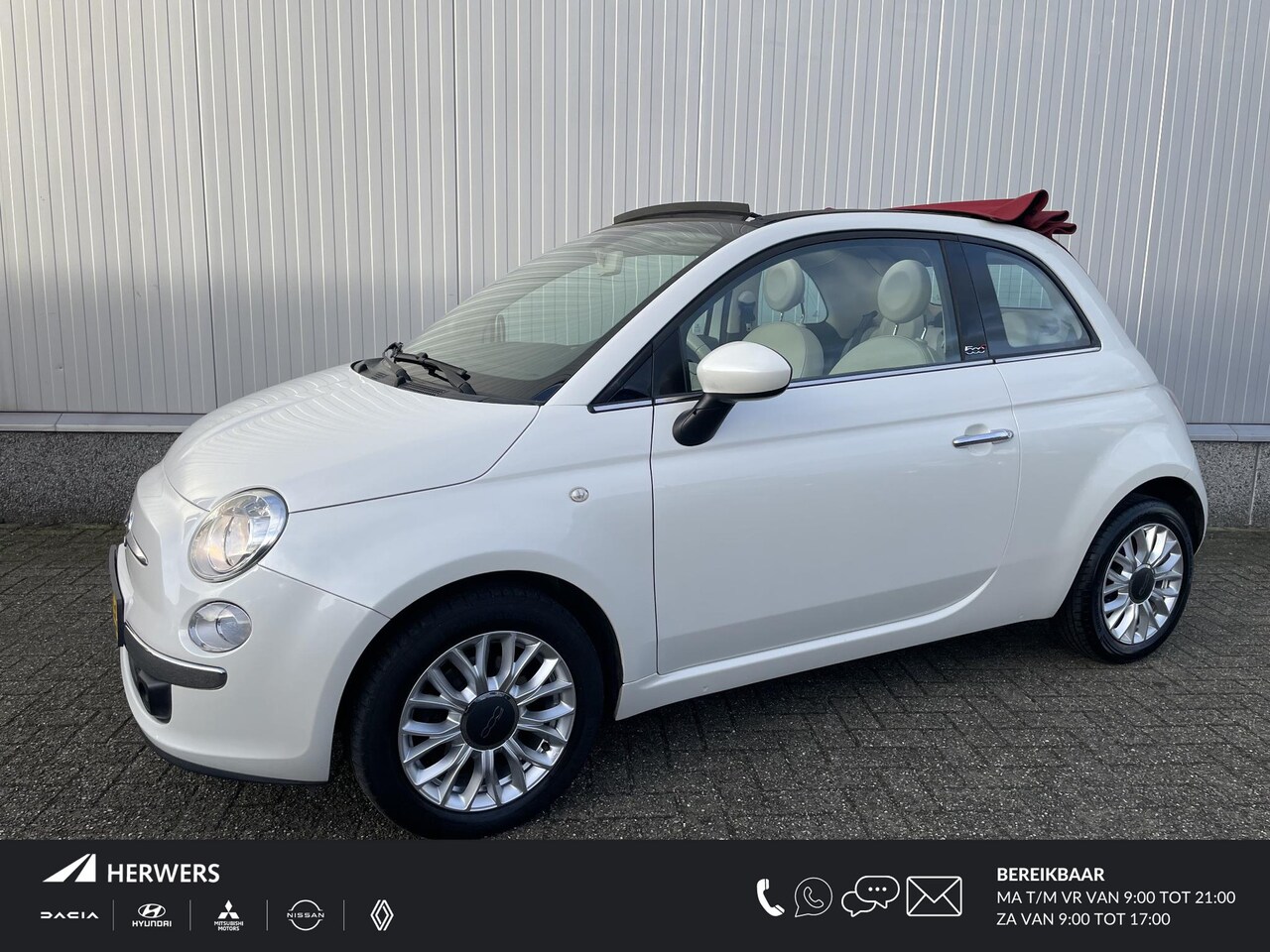 Fiat 500 C - 0.9 TwinAir Turbo Lounge / Climate Control / LMV / Telefoon / Parkeersensoren / Elektrisch - AutoWereld.nl