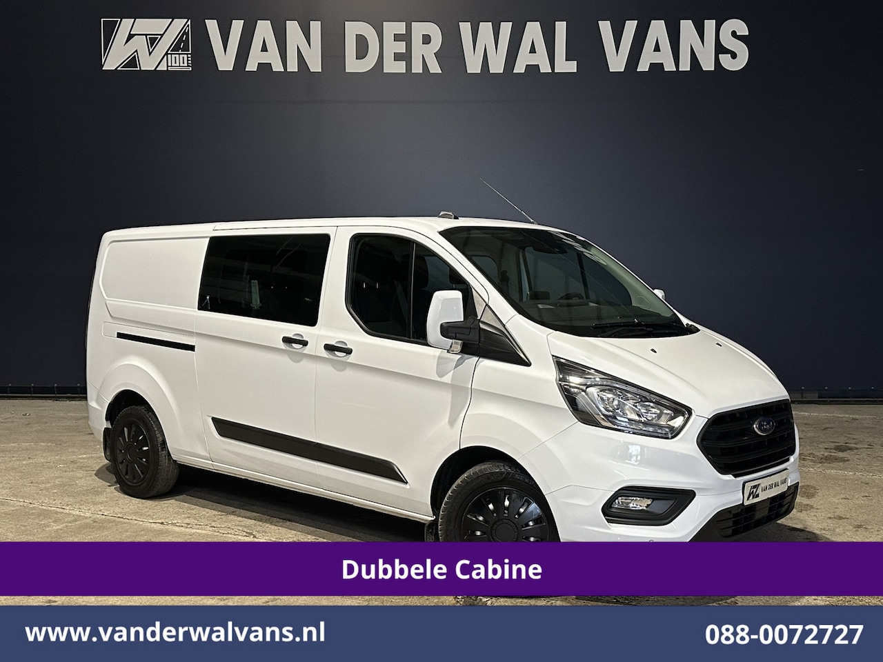 Ford Transit Custom - 2.0 TDCI 130pk L2H1 Dubbele Cabine Euro6 Airco | 6-Zits | Camera | Navigatie | LED | Apple - AutoWereld.nl