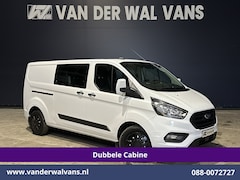 Ford Transit Custom - 2.0 TDCI 130pk L2H1 Dubbele Cabine Euro6 Airco | 6-Zits | Camera | Navigatie | LED | Apple