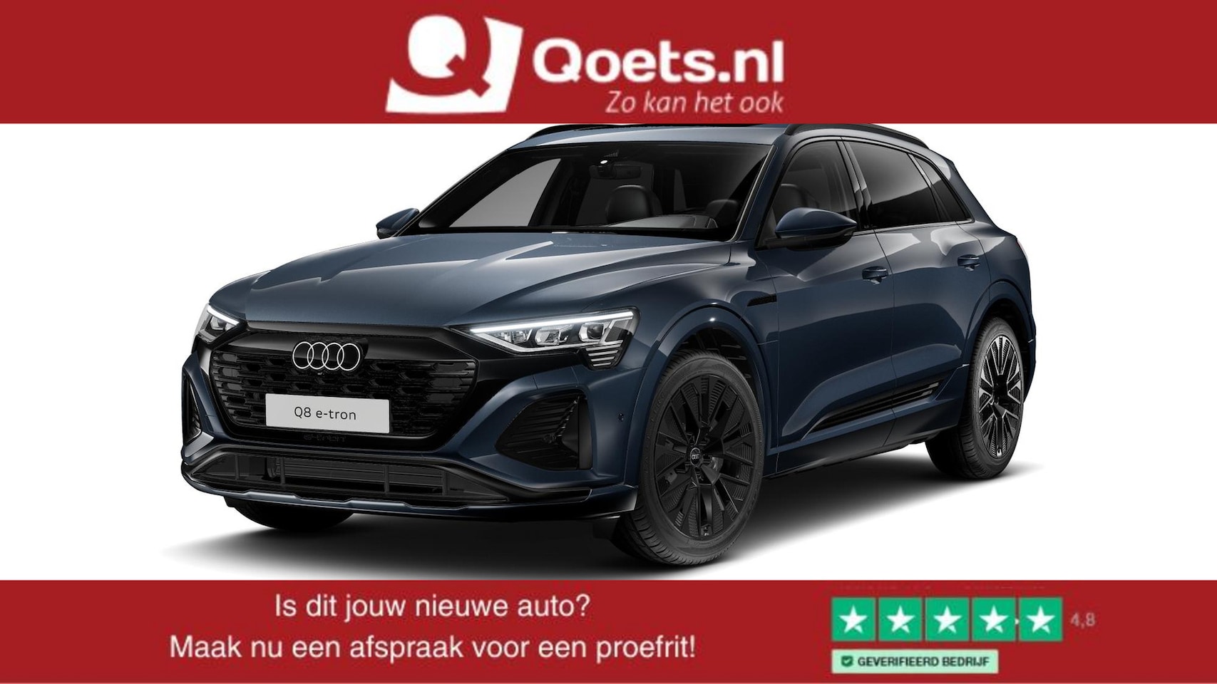 Audi Q8 e-tron - 55 quattro S Edition 115 kWh Trekhaak - Panoramadak - Adaptieve Cruise Control - Optiekpak - AutoWereld.nl