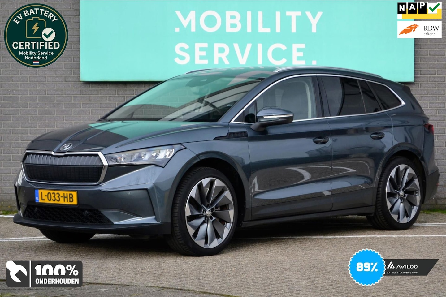 Skoda Enyaq iV - 80 SOH89% Leder Trekhaak CarPlay LED Comfprt & Assis Pakket 21" - AutoWereld.nl