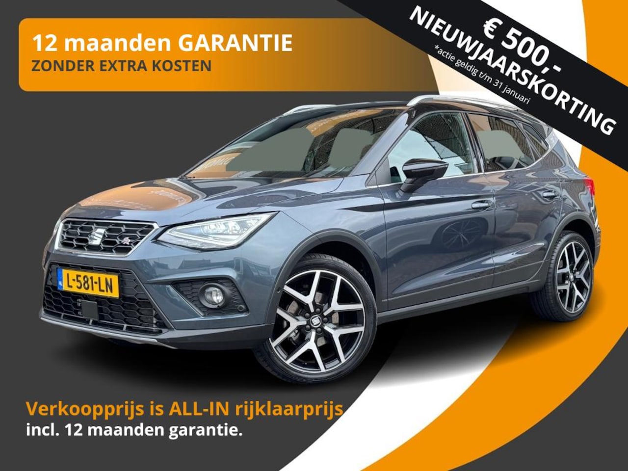 SEAT Arona - 1.5 TSI 150pk AUTOMAAT EVO FR BNS INTENSE PLUS VOL OPTIE'S!/12.000 KM! - AutoWereld.nl