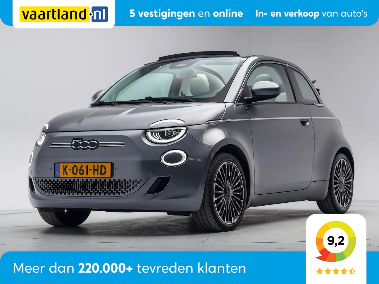 Fiat 500 C - 500e 42 kWh La Prima 3-Fase [ LED Navi Leder Apple/Android ] - AutoWereld.nl