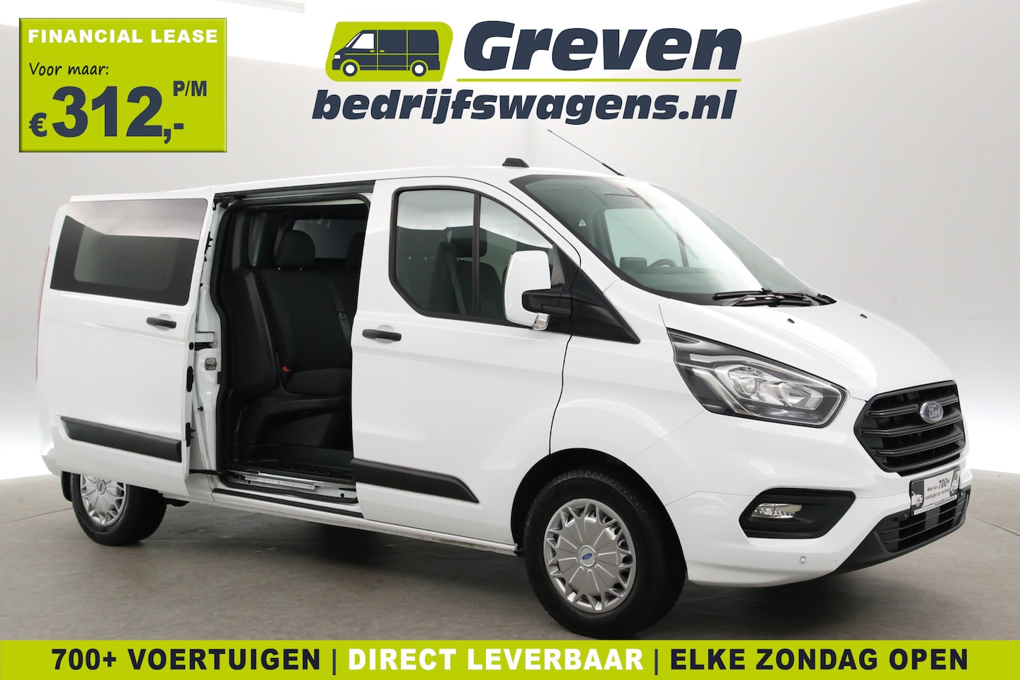 Ford Transit Custom - 2.0 TDCI L2H1 | DC | 6-Zits | Airco | Camera | Cruise | 3-Zits | Trekh. | Carplay | Stoelv - AutoWereld.nl