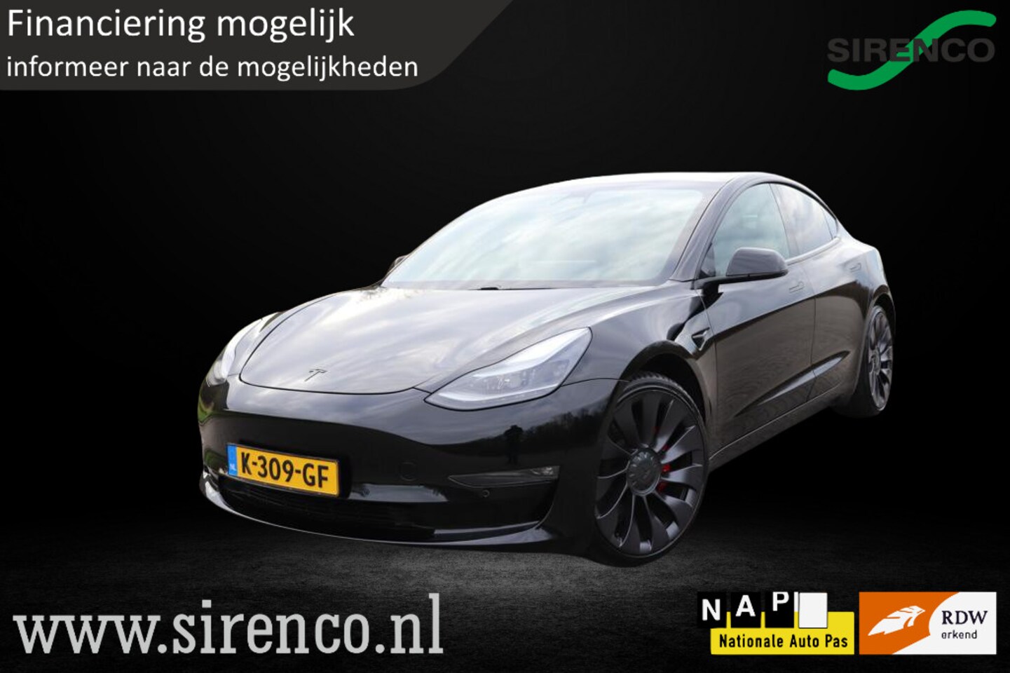 Tesla Model 3 - Performance AWD 75 kWh | facelift | warmtepomp | 462 pk | soh 90% | black on black | - AutoWereld.nl