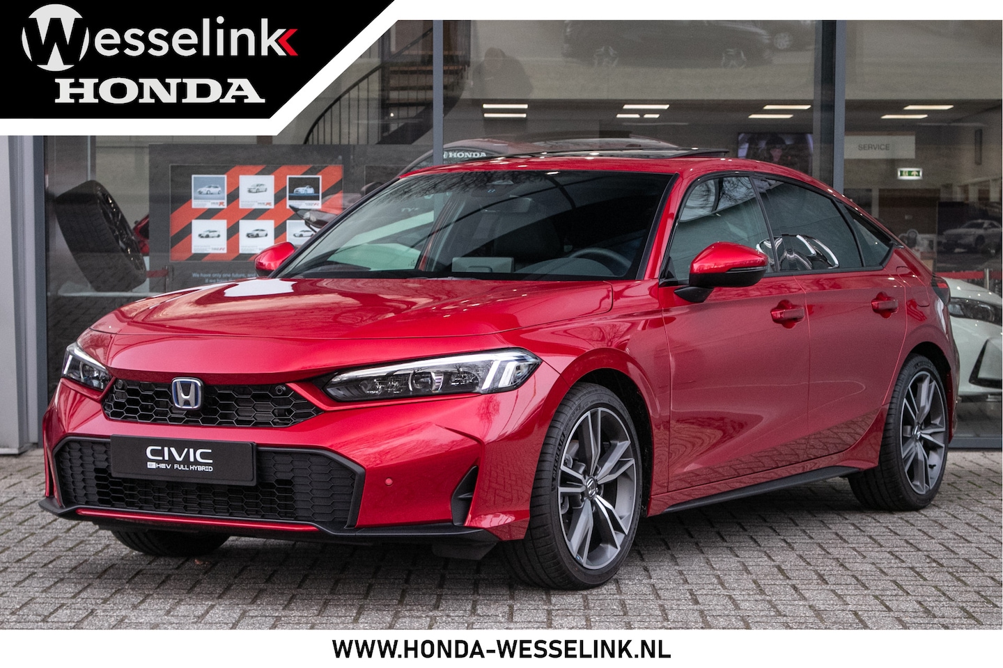 Honda Civic - 2.0 e:HEV Advance - Cons. prijs rijklaar | Schuifdak | Navi | Leder - AutoWereld.nl