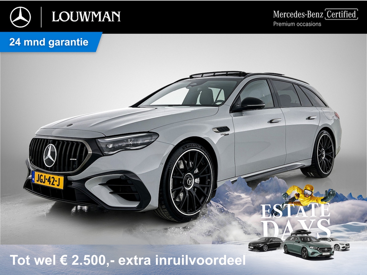 Mercedes-Benz E-klasse Estate - Mercedes-AMG 53 4MATIC+ Night Pakket 1+2 | Panoramadak | 21 Inch AMG Velgen | Burmester® | - AutoWereld.nl