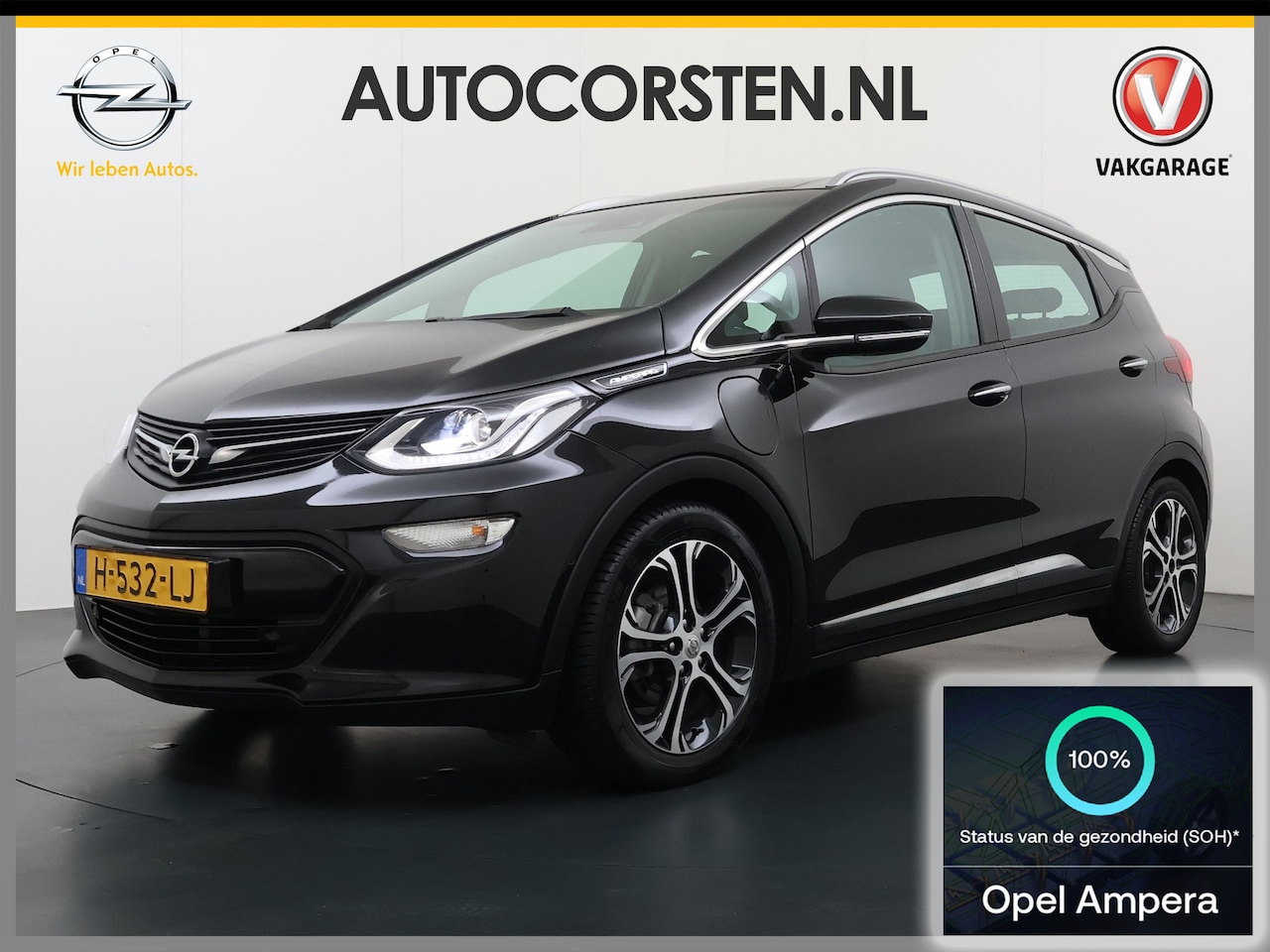 Opel Ampera-e - 65kWh SOH 100% Leer Stuur+Stoelverwarming Camera Ecc Adap.Cruise Apple Carplay Android Aut - AutoWereld.nl