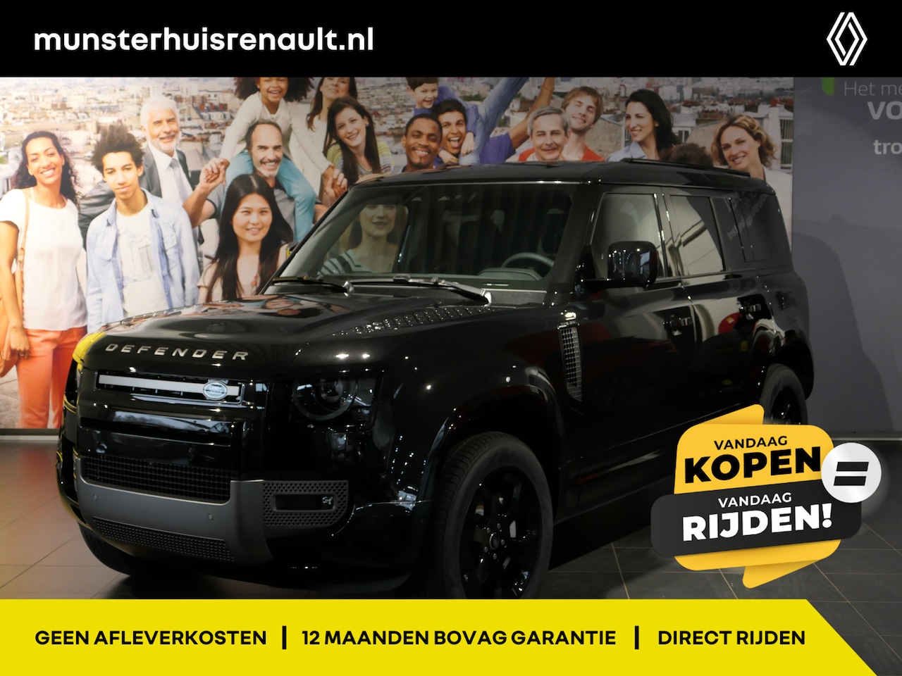 Land Rover Defender 110 - 2.0 P300e 110 X-Dynamic SE - Plug-in Hybrid - All Seasonbanden - Elektrisch Glazen Panoram - AutoWereld.nl