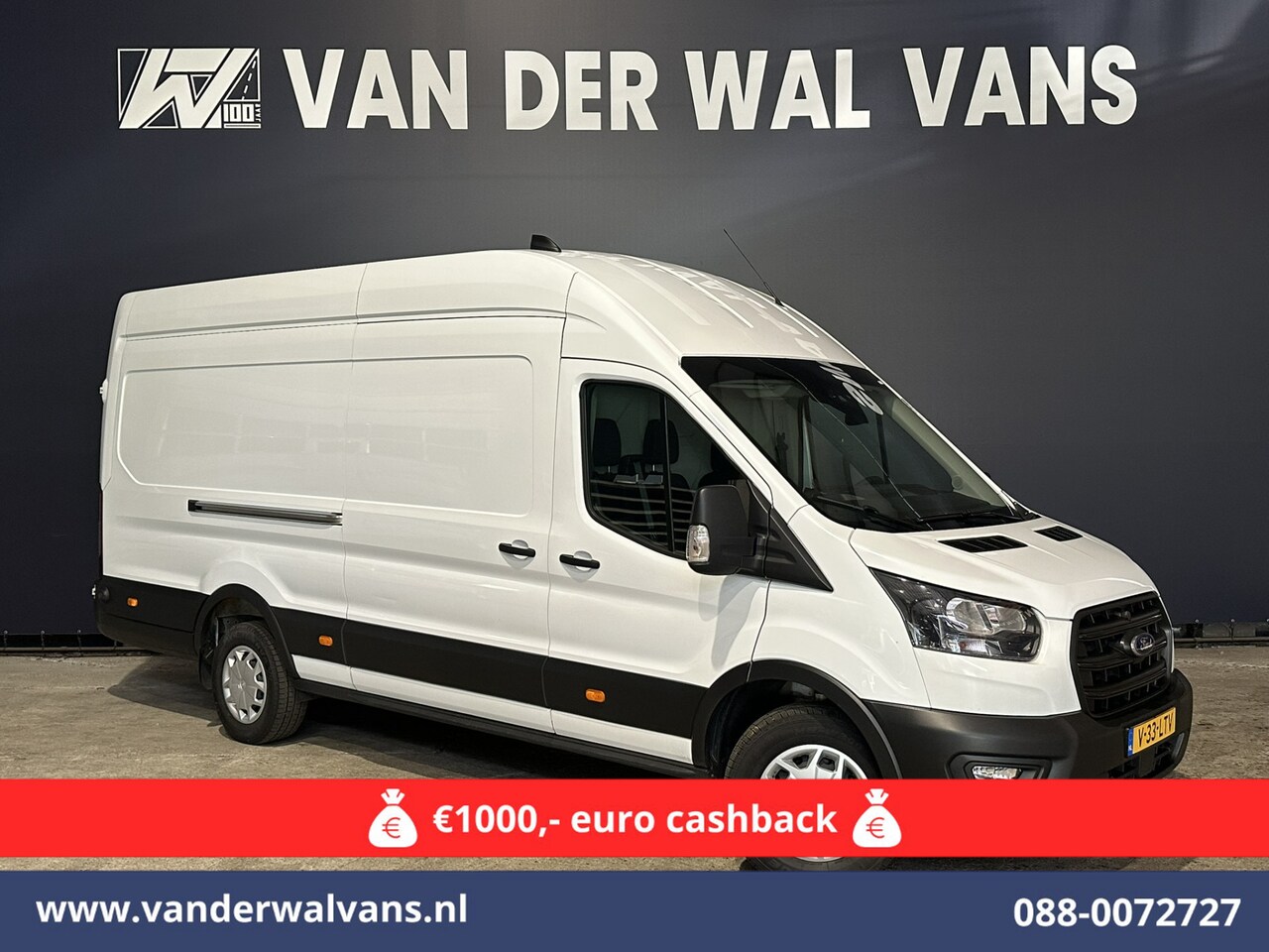 Ford Transit - 2.0 TDCI 131pk L4H3 Jumbo Euro6 Airco | Camera | Cruisecontrol | Verwarmde voorruit Parkee - AutoWereld.nl
