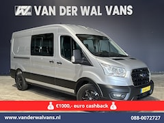 Ford Transit - 2.0 TDCI 131pk L3H2 Dubbele Cabine Euro6 Airco | 6-Zits | LED | 2500kg Trekhaak | Cruiseco