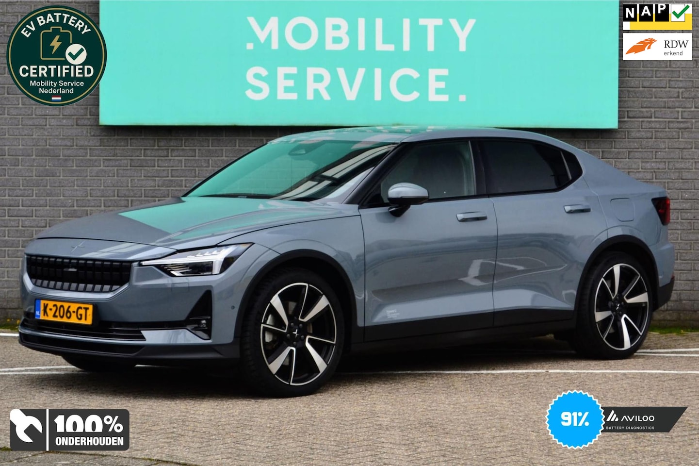 Polestar 2 - Long Range Dual Motor Launch Edition 78kWh SOH91% Pano CarPlay LED 19" Clima Navi - AutoWereld.nl
