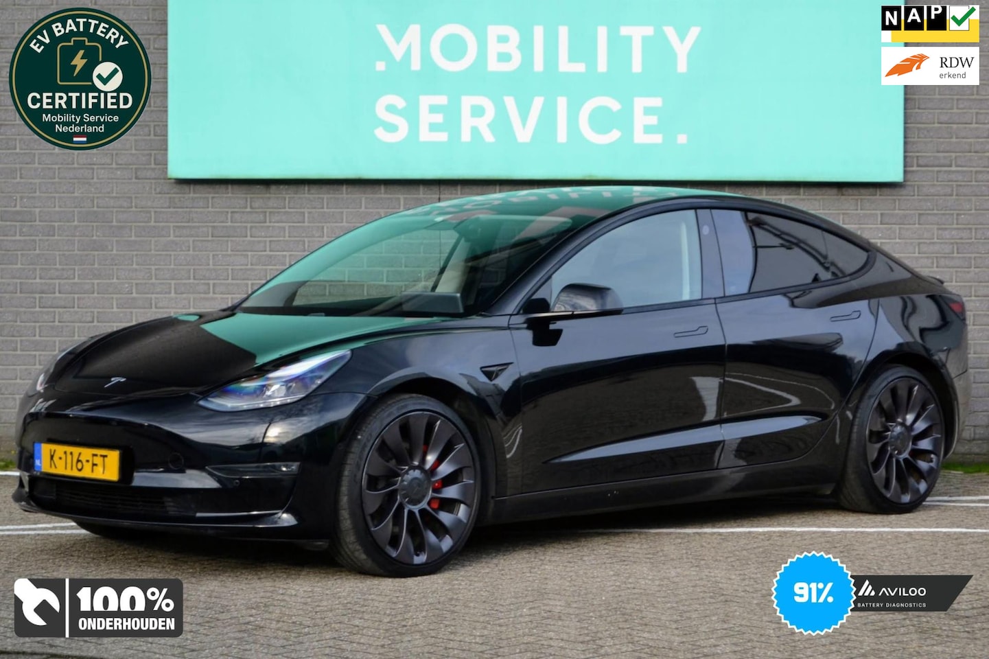 Tesla Model 3 - Performance AWD 75 kWh SOH91% Pano AutoPilot LED ACCU- CHECK - AutoWereld.nl