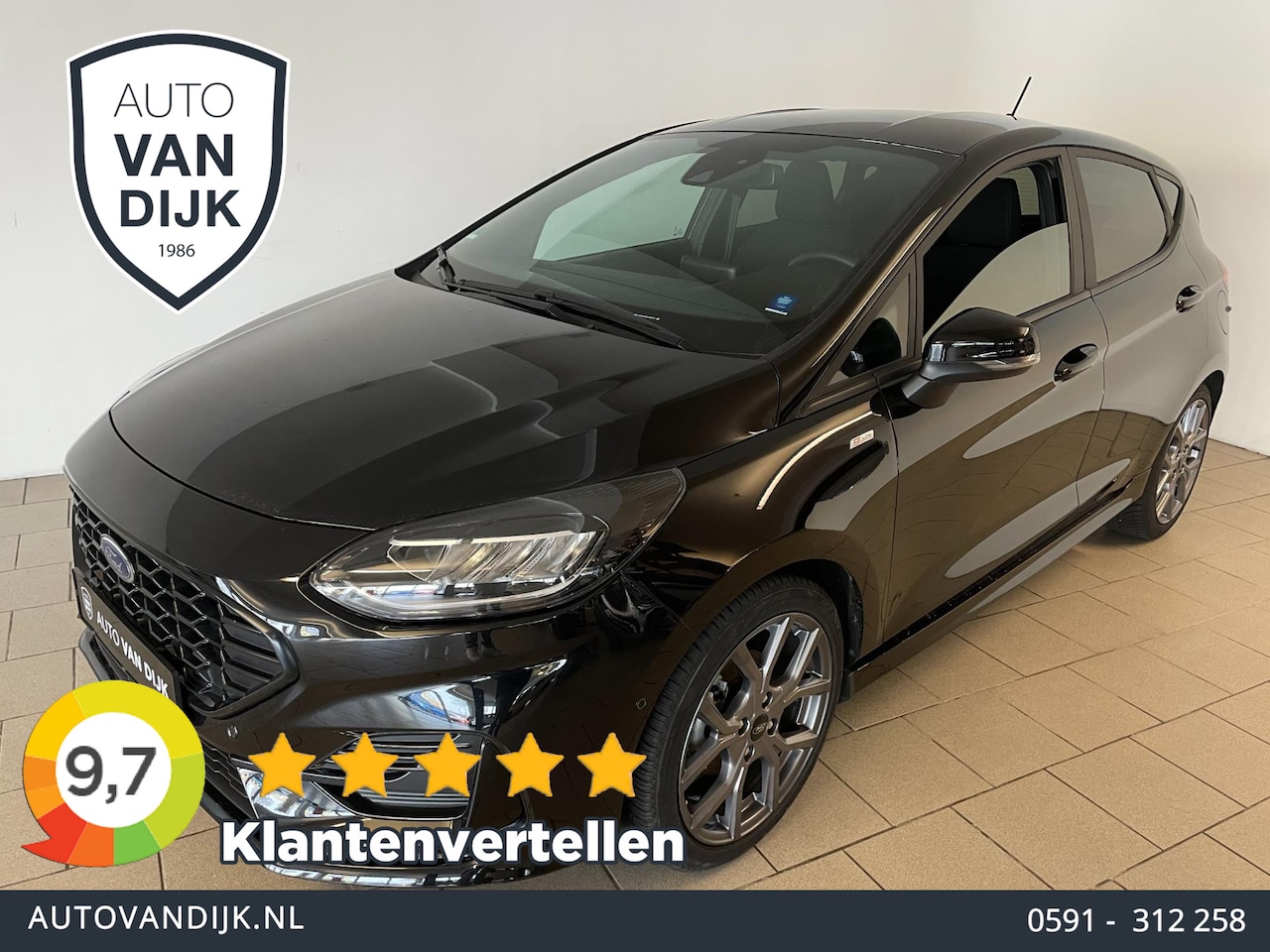 Ford Fiesta - 1.0 EcoBoost Hybrid ST-Line AIRCO NAVI CRUISE STOELVERW STUURVERW FRONTASSIST PRIVACYGLAS - AutoWereld.nl