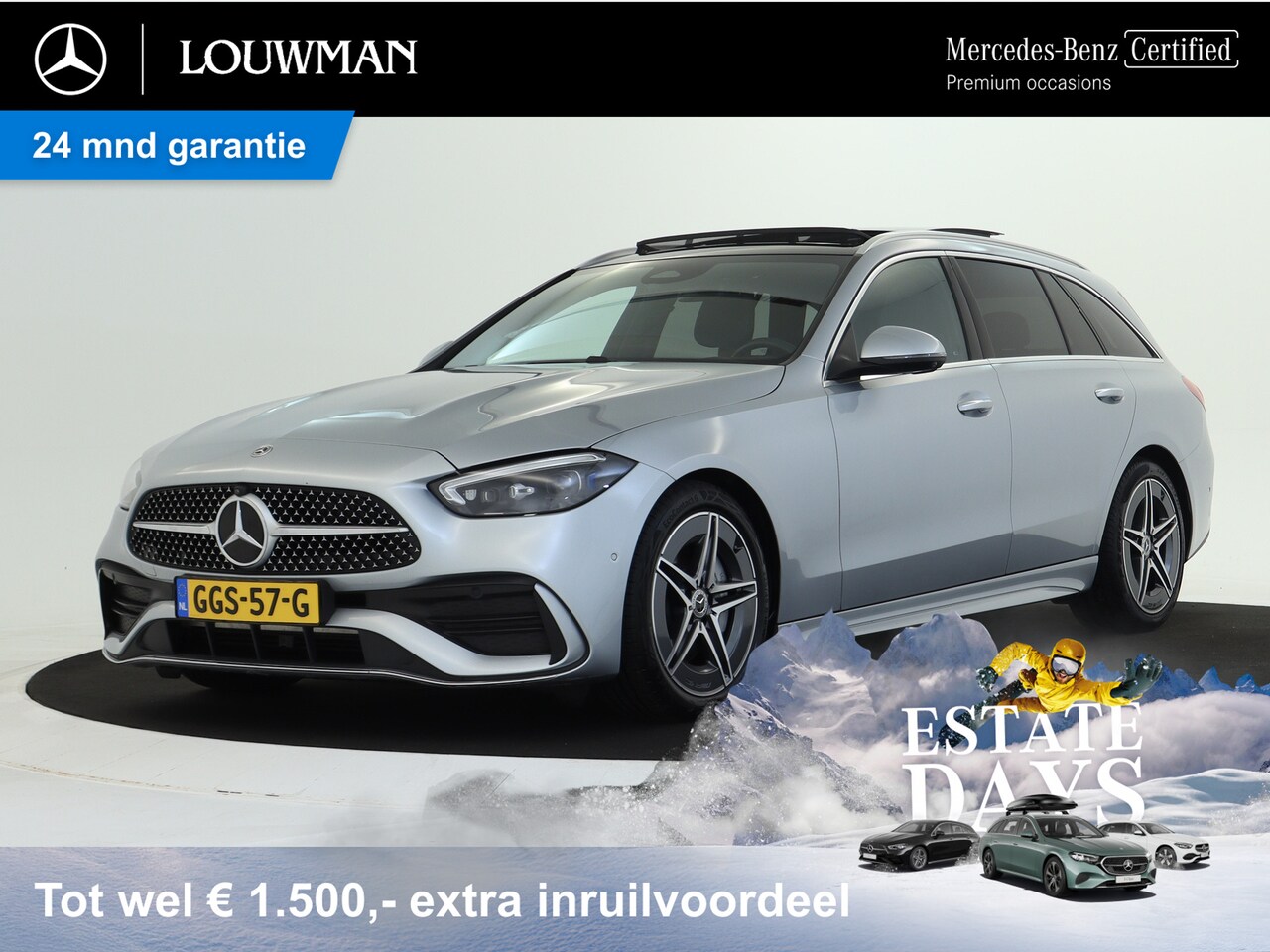 Mercedes-Benz C-klasse Estate - 180 Star Edition AMG Line | Panoramadak | Dodehoekdetectie | Apple CarPlay | Inclusief 24 - AutoWereld.nl