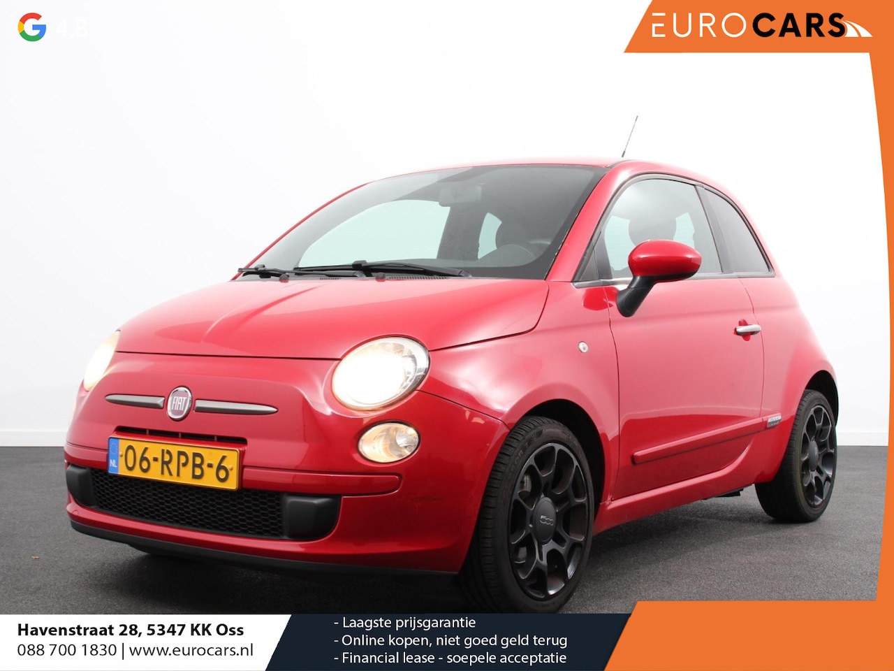 Fiat 500 - 0.9 TwinAir 80pk Plus | Airco | Lichtmetalen Velgen | Half leder | Spoiler | 44147 km! - AutoWereld.nl