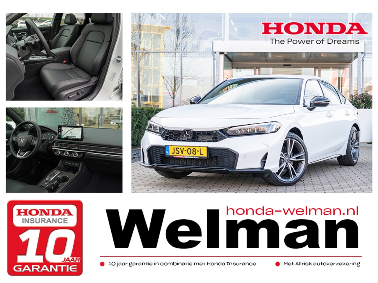 Honda Civic - 2.0i e:HEV ADVANCE - DEMO - SPORTSPACK - NIEUW MODEL - LEDER - AutoWereld.nl