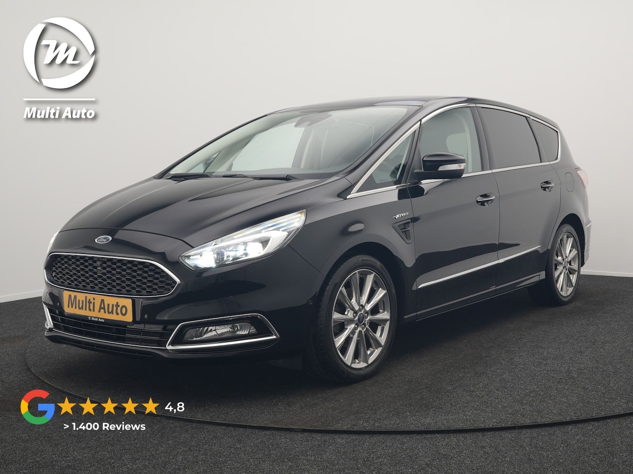 Ford S-Max - 2.0 Vignale 7 Persoons 241pk Dealer O.H. | Panodak | Adaptive Cruise | 360 Camera | Ledere - AutoWereld.nl