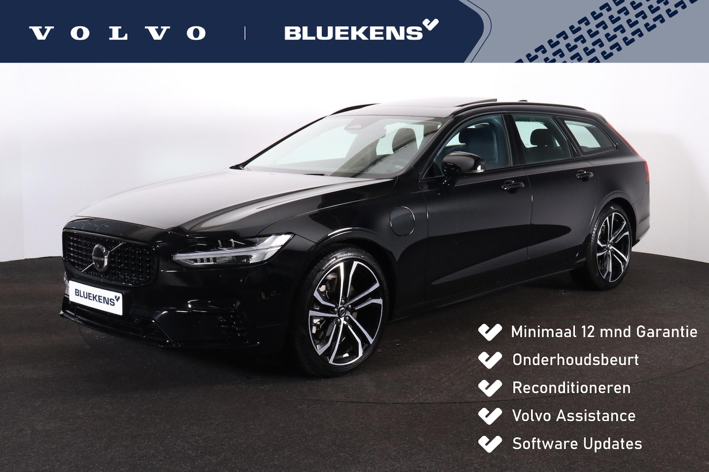 Volvo V90 - T6 Recharge AWD Ultra Dark - Luchtvering - Panorama/schuifdak - IntelliSafe Assist & Surro - AutoWereld.nl