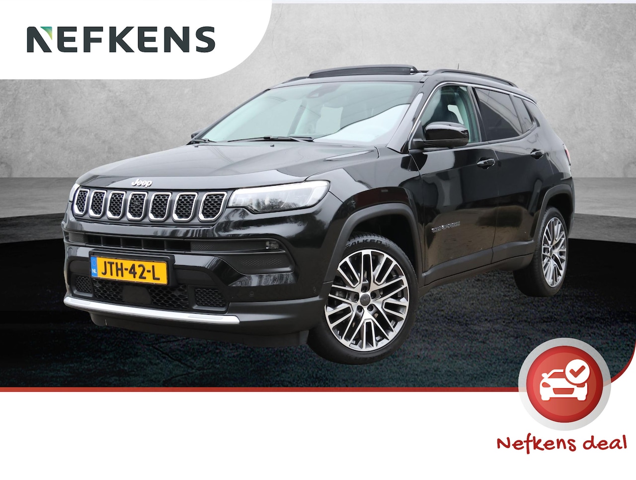 Jeep Compass - 1.5T e-Hybrid Limited | Panoramadak | 360 graden camera | Navigatie | Apple Carplay/Androi - AutoWereld.nl