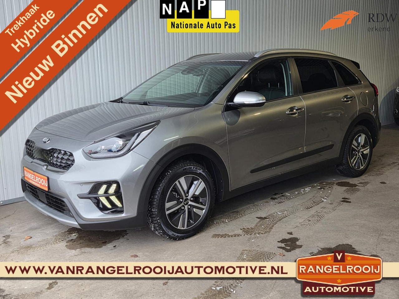 Kia Niro - 1.6 GDi Hybrid DynamicPlusLine 1.6 GDi Hybrid DynamicPlusLine, trekh., ACC, LED kopl., leer, stoel- + stuurverw. - AutoWereld.nl