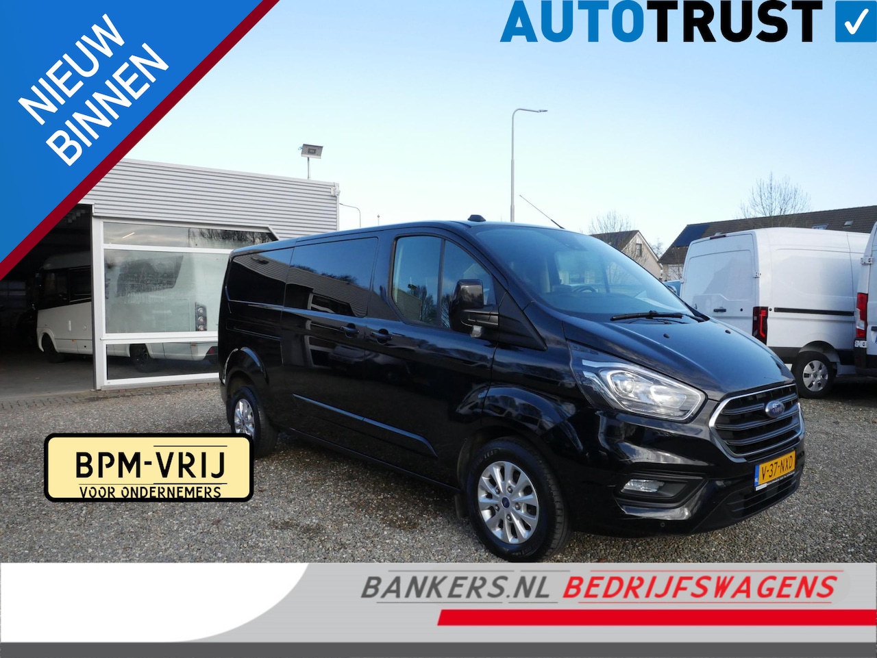 Ford Transit Custom - 2.0 TDCI 130PK, L2, Limited, Dubbel Cabine, 2 x Schuifdeur, Airco, Automaat - AutoWereld.nl