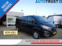 Ford Transit Custom - 2.0 TDCI 130PK, L2, Limited, Dubbel Cabine, 2 x Schuifdeur, Airco, Automaat