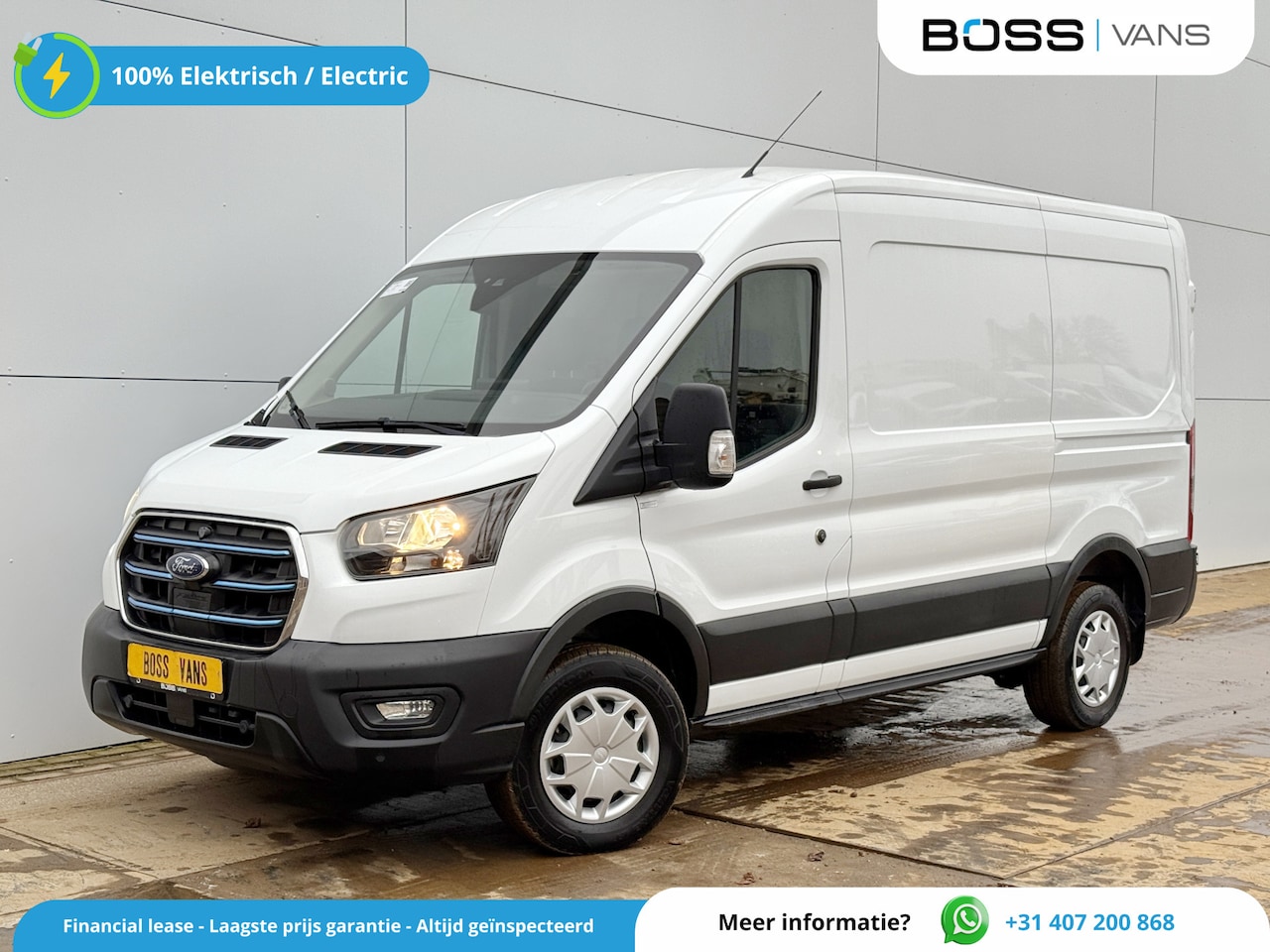 Ford E-Transit - 390 68kWh 184PK Elektrisch 68kWh 317km WLTP BEV Snelladen L2H2 Climate Control Carplay Cam - AutoWereld.nl