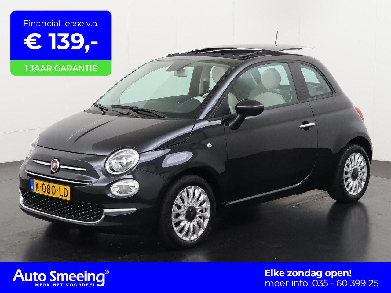 Fiat 500 - 1.0 Hybrid Lounge | Schuifdak | Navigatie | Parkeersensor | Zondag Open! - AutoWereld.nl