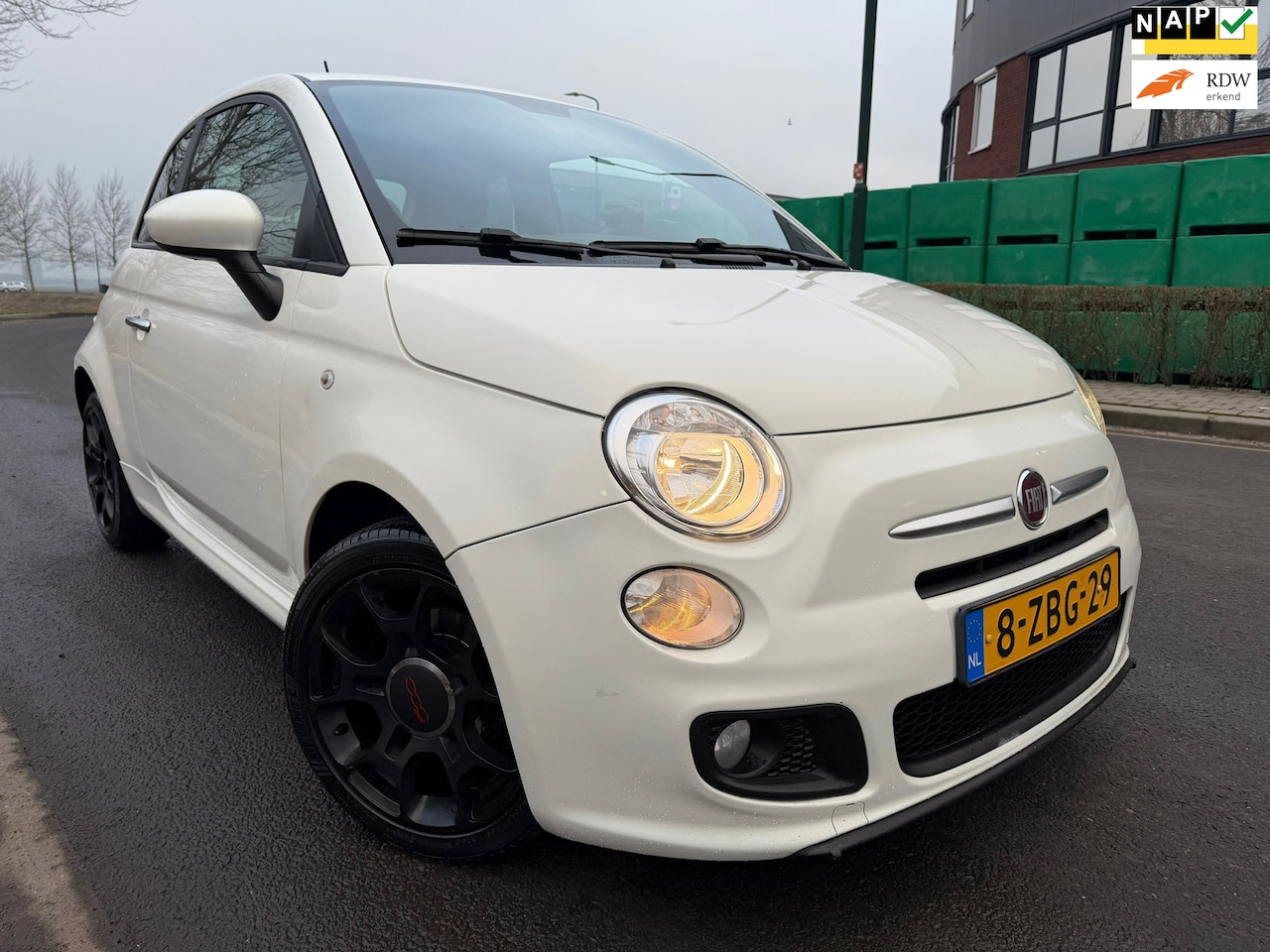Fiat 500 - 0.9 TwinAir Turbo 500S BJ 2014 AIRCO/LEER/17 INCH !! ORG NL AUTO !! ZEER NETJES !! - AutoWereld.nl