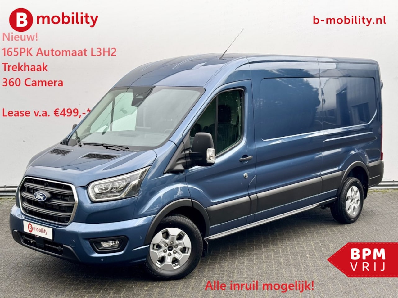 Ford Transit - 350 2.0 TDCI 165PK L3H2 Limited Nieuw Type Automaat Trekhaak 2.800kg | UNIEK* | Trekhaak 2 - AutoWereld.nl