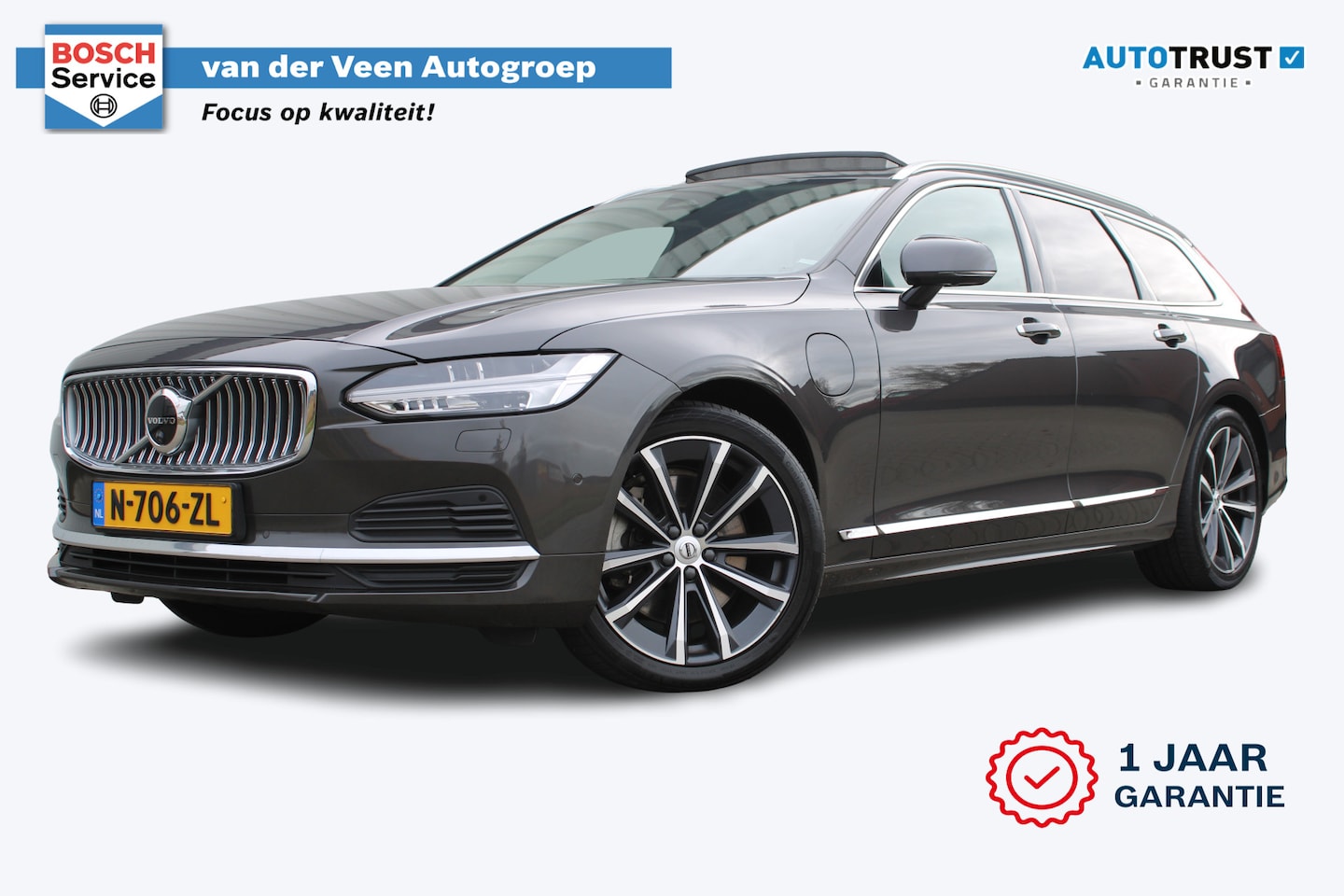 Volvo V90 - 2.0 T6 AWD Inscription Exclusive | Incl. 12 maanden garantie | Trekhaak | Schuif/kantel da - AutoWereld.nl